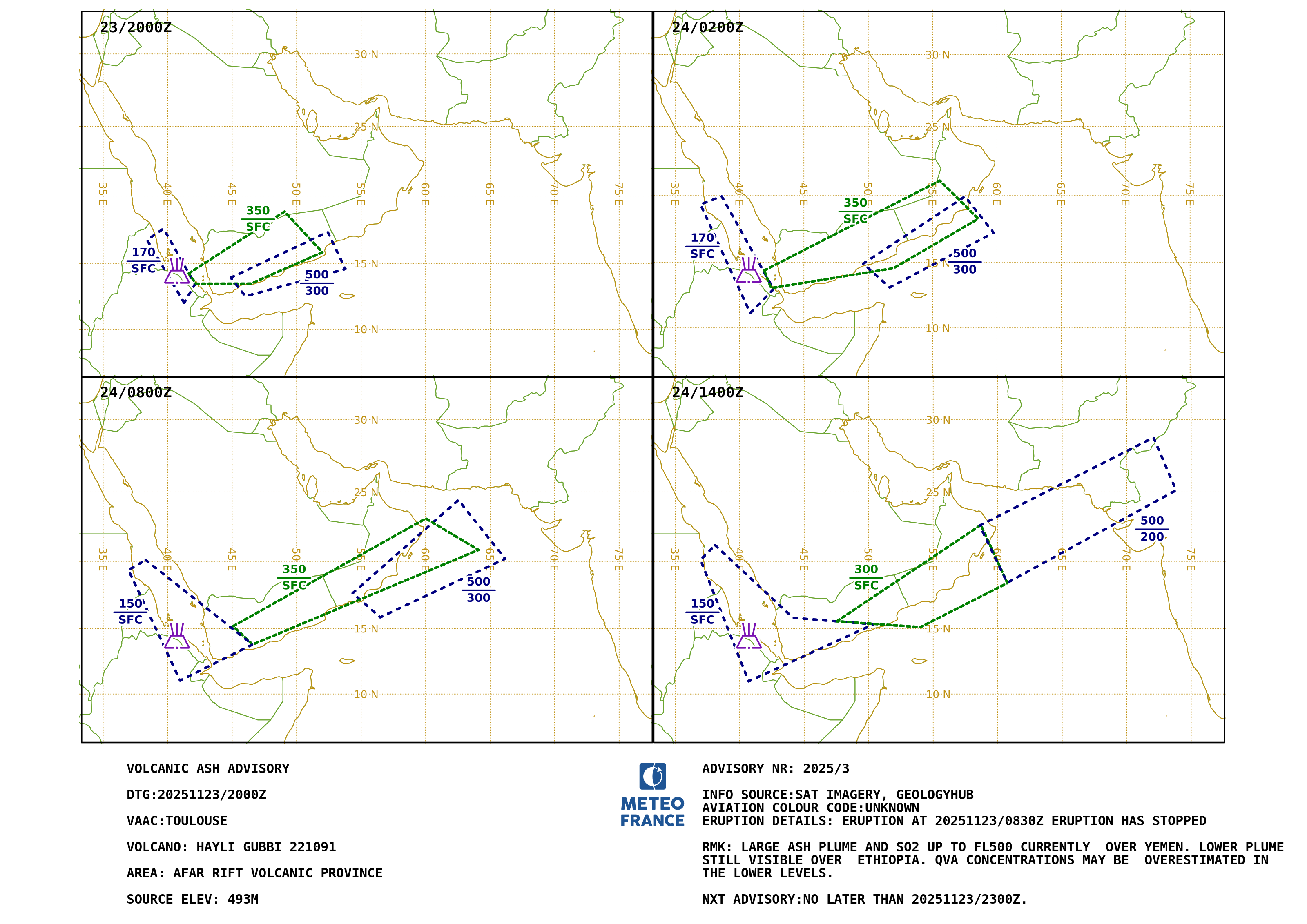HAYLI GUBBI.3 - 2025-11-23 20:00 utc · VAAC Toulouse