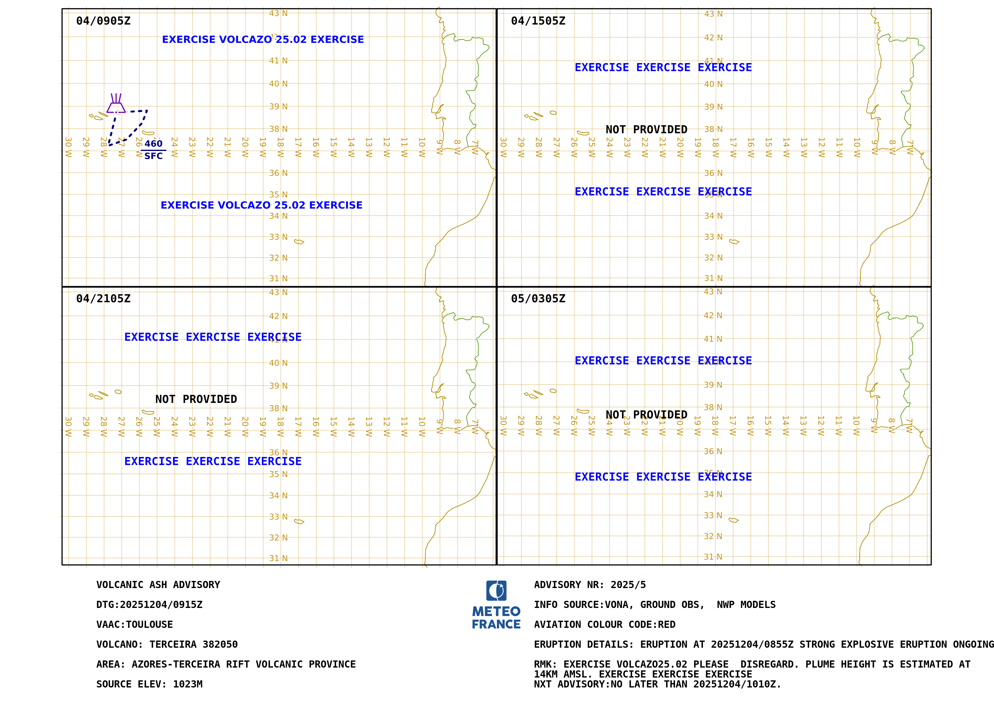 TERCEIRA.5 - 2025-12-04 09:15 utc · VAAC Toulouse